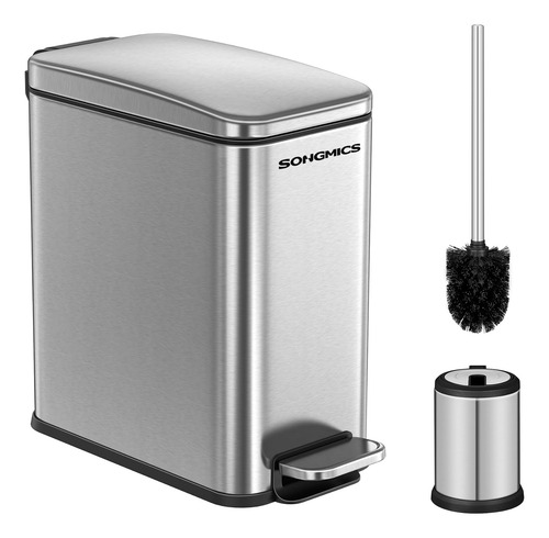 Cubo De Basura Para Baño Y Juego De Cepillo Para Inodoro Son