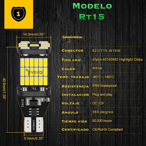 Rt Luz Reversa Led Tipo Xenon Hid 1156 Seat Ibiza 2009