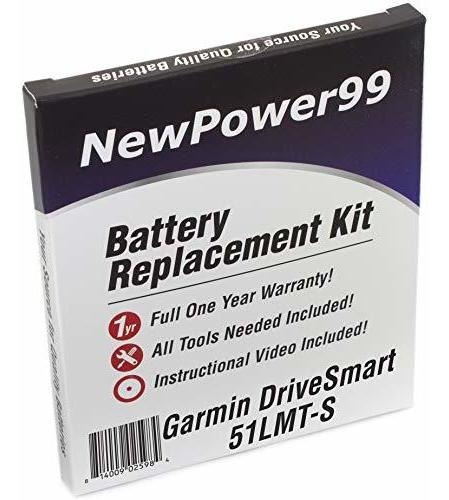Kit De Batería Para Garmin Drivesmart 51lmt-s Con Batería, I