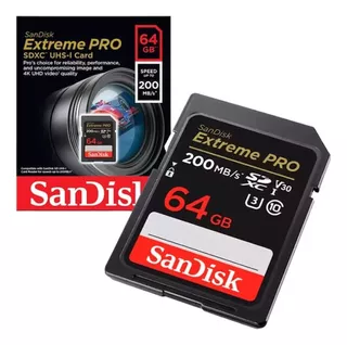 Sd Extreme Pro 64gb Xc Uhs I 200mb/s 4k Canon Nikon Sony