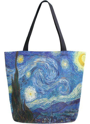 Van Gogh Bolsa Lona Para Bolsa Hombro Casual Para Libros Gra