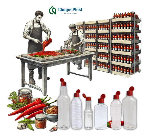 200 Garrafa Plástico Pet Molho De Pimenta 250ml - Amarela