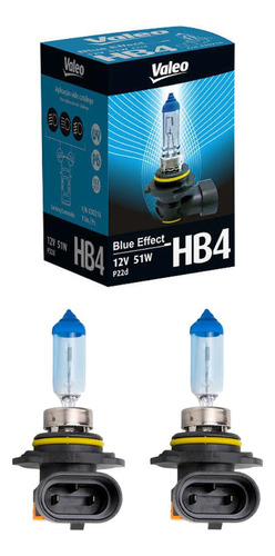 Par Lâmpada Hb4 Blue Effect 12v 51w Halógenas Valeo
