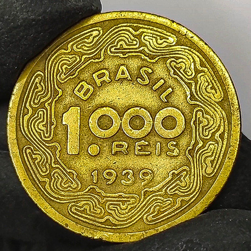 Brasil 1000 Réis 1939 Conmemorativa Moneda Antigua