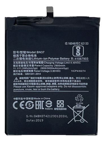Bateria Flex Bn37 Compatível Com Xiaomi Redmi 6 E 6a
