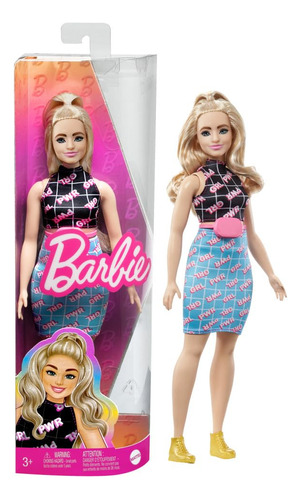 Barbie Muñeca Fashionistas Con Forma Curva, Cabello Rubio,.