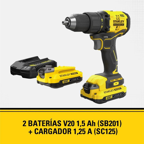 Taladro Atornillador 20v 13mm Stanley + Maletin Sbd710c2k