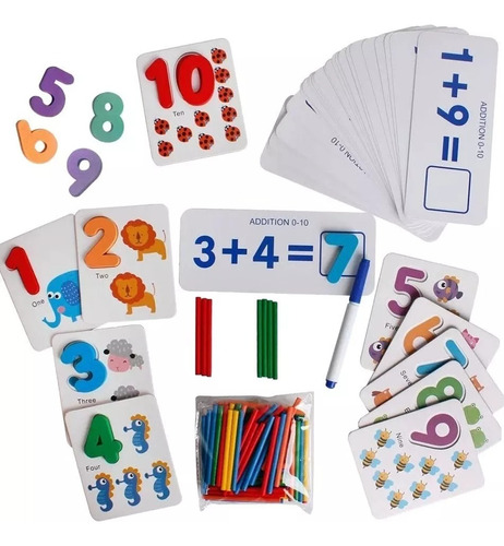 Juego De Madera Didactico Aprender Matematica Sumar Y Restar