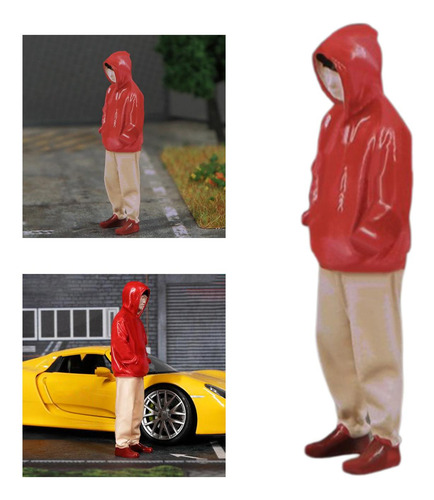 Figuras De Modelos A Escala 1/24, Tela Roja Con Sombrero