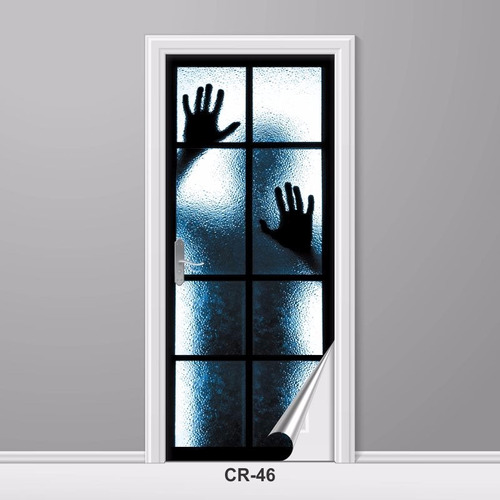 Adesivo Para Porta Vidro Mãos Suspense Criativo Cr-36