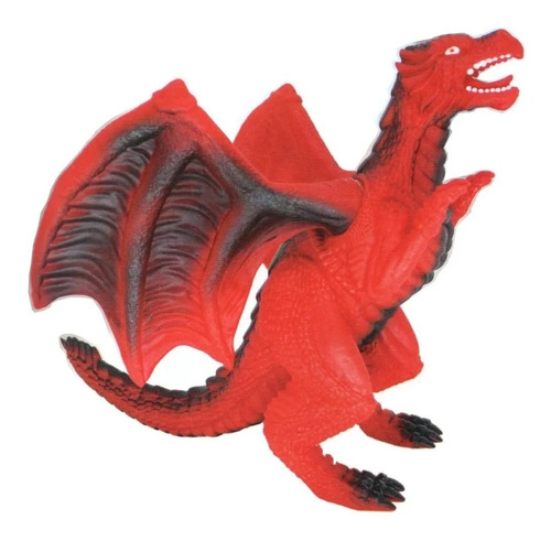 Boneco Dragão Brinquedo Com Asas Borracha Luz E Som Batalha