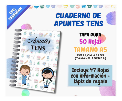 Cuaderno / Agenda / Apuntes / Tens / A5 (grande) 50h
