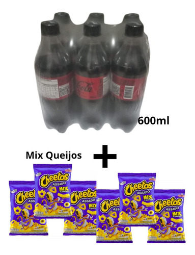 Coca-cola Sem Açúcar 600ml + Cheetos Mix Queijos