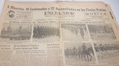 Periodico Excelsior Año 1949 Reseña 15 De Sep De 1949 Aleman