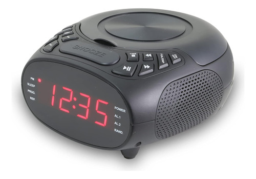 Gpx Dual Alarm Cd Radio Reloj, Carga Superior, Fm, Negro (cc