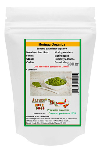 Moringa En Polvo 500g Orgánico