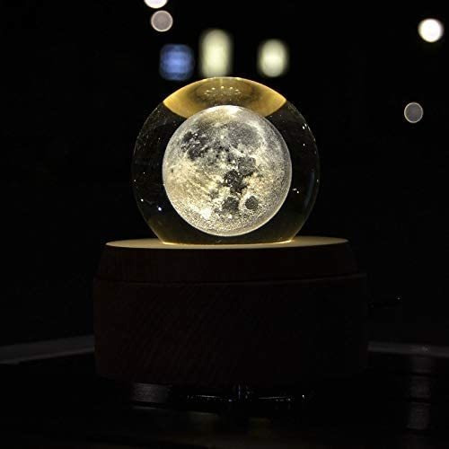 Regalo De Pisapapeles De Bola Cristal De Luna Láser 3d 70mm