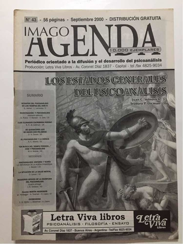 Revista Imago Agenda # 43 Septiembre 2000 Psicoanálisis