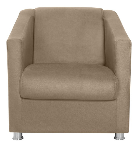 Poltrona Decorativa Bia Suede Marrom Claro Mpassos