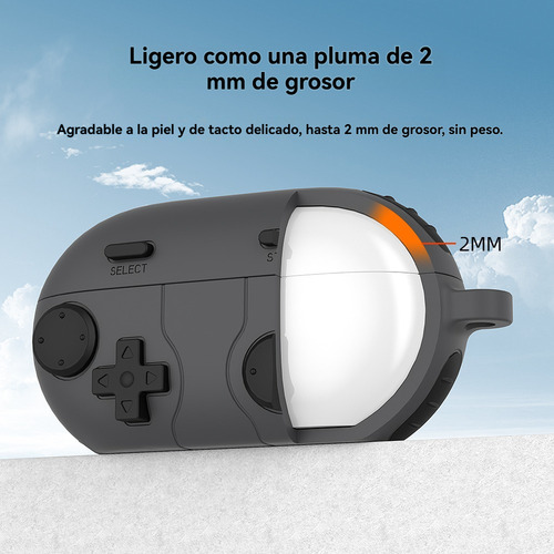 USDILU Funda Case Para Beats Solo Buds Uso Rudo Protector + Limpiador Juegos Carcasa Diseño Con Llavero Color Gris Claro