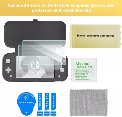 Funda con tapa para Nintendo Switch Lite con 2 protectores de pantalla de  vidrio templado, funda protectora delgada con cubierta frontal desmontable