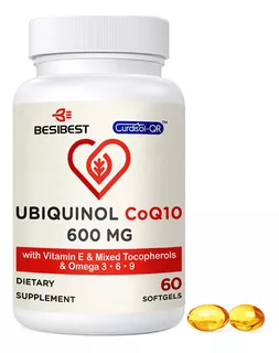 Coenzima Q10 Coq10 600mg Ubiquinol Con Vit E + Omega Softge