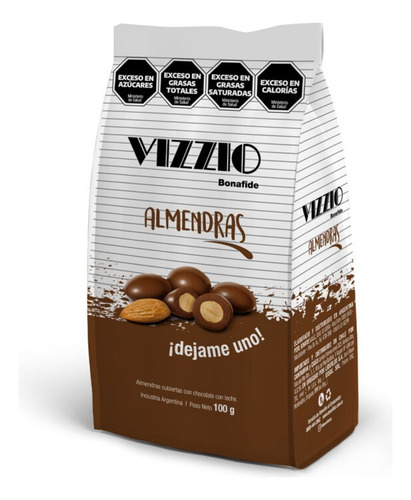 Vizzio Almendras Con Chocolate X 100 Gr
