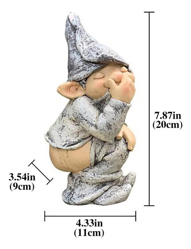 2 Resina Travieso Gnómo Estatua Figurita 5 Pulgadas Jardín
