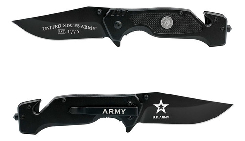 Cuchillo Táctico Plegable Military Gift Shop Negro 12 Cm