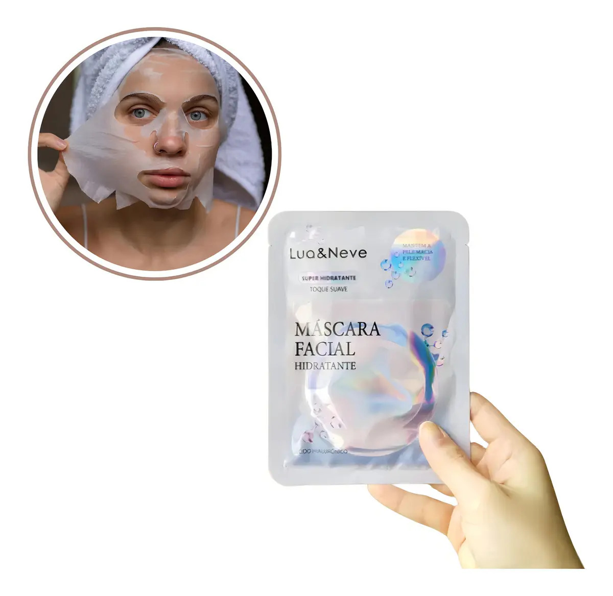 Máscara Facial Hidratante Toque Suave Lua E Neve Skin Care Tipo De Pele Mista