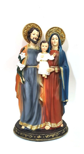 Escultura Imagem Sagrada Familia Em Resina De 42cm