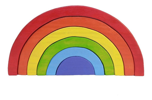 Arcoiris De Madera Encastre Montessori Waldorf