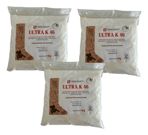 Nitrato De Potasio 3 Kg Hidroponia, Jardin Y Frutales (pack)