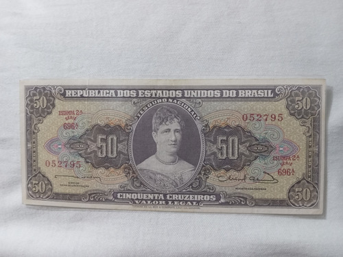 Billete De Brasil 50 Cruzeiros De 1963