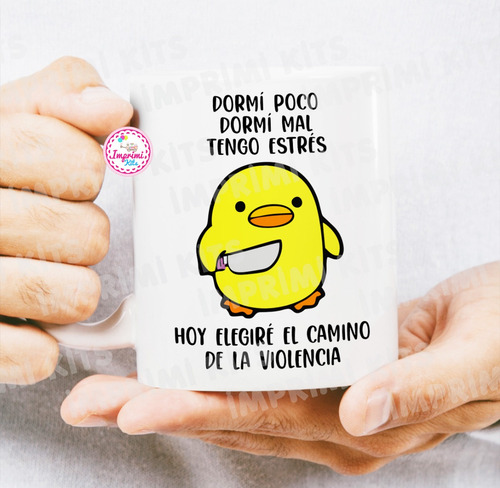 Plantilla Patito Cuchillo Meme Sublimar Taza Sublimacion