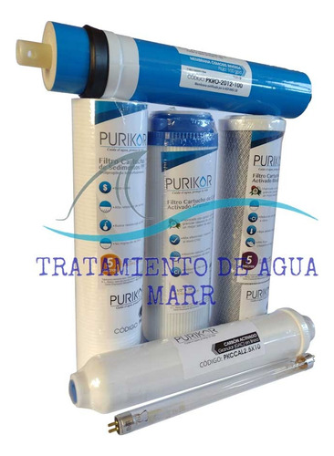 Kit Repuestos Para Osmosis Purikor 6 Etapas Con Uv