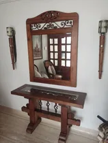 Comprar Consola Recibidor Con Espejo Y Antorchas.