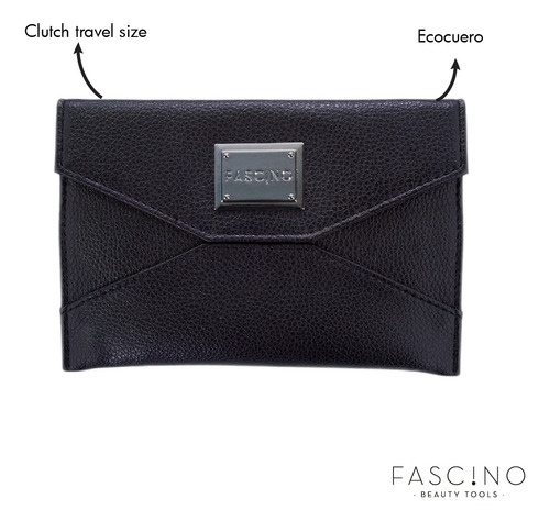Imagen 8 de 10 de Set 4 Brochas Y Pinceles Make Up Crueltyfree+clutch Fascino