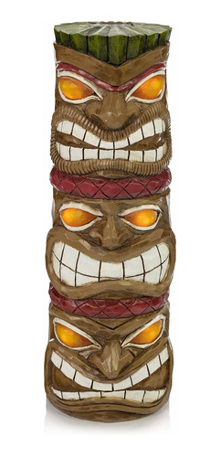 Triple Tiki Totem Led De Energía Solar Para Decoració...