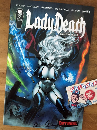 Comic - Lady Death Blasphemy #1 Foil Firmada Pulido Coa