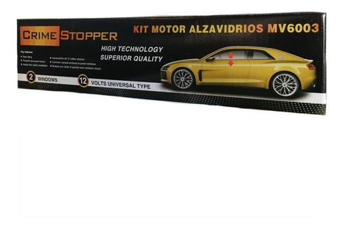 Kit Motor Alza Vidrios Crime Stopper Dos Ventanas