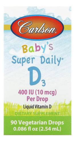 Carlson Labs Baby Super Daily D3 400 Iu (10 Mcg) 2.54 Ml Sabor Sin Sabor