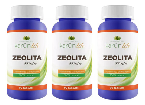 Zeolita Premium Pack - 3 Frascos (270 Capsuslas)