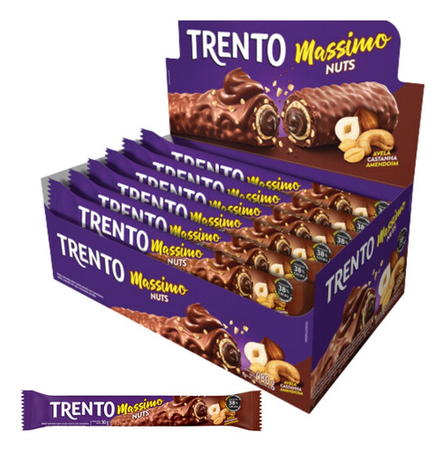 Chocolate Trento Massimo Brownie X16 Unidades  30g