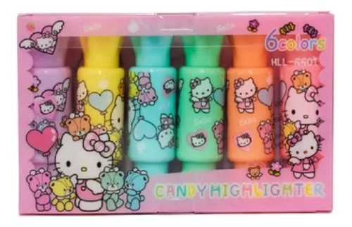 Set De 6 Mini Marcadores De Doble Punta Sanrio