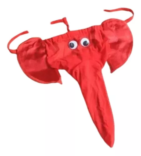 Tanga Masculina En Rojo O Negro Diseño De Elefante Super Hot