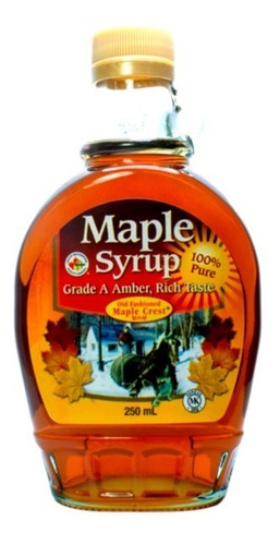 Imagen 1 de 5 de Jarabe De Arce O Maple Syrup - Botella De Vidrio X 250 Ml