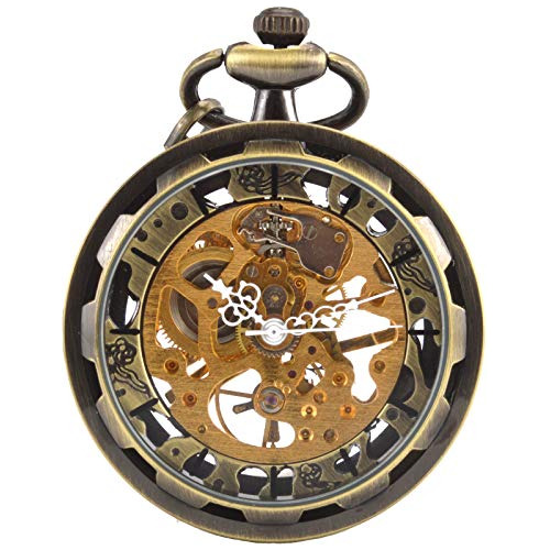 Reloj De Bolsillo Transparente Abierta De La Cara Steampunk 