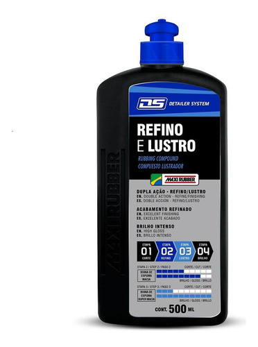 Líquido Polidor Refino E Lustro Ds 500ml Maxi Rubber