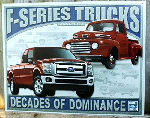 Ford - Camiones Serie F Metal Letrero De Chapa 16 X 12.5,